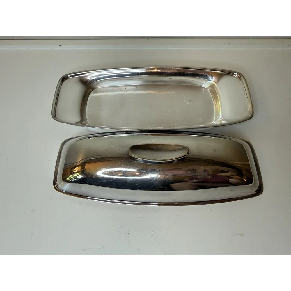 Vintage 1950s Gorham Silver Plated Butter Dish & Lid YC775